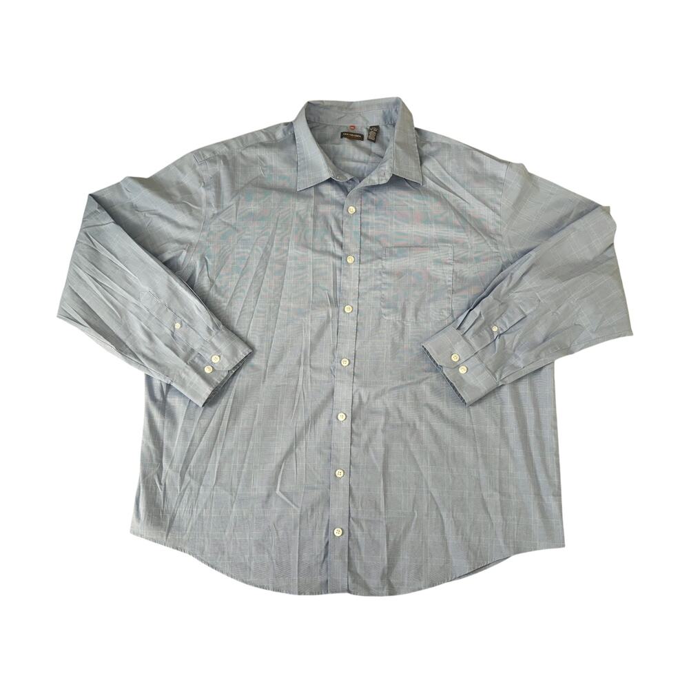 Van Heusen Traveler Blue Button-Down Shirt Mens Size 2XL